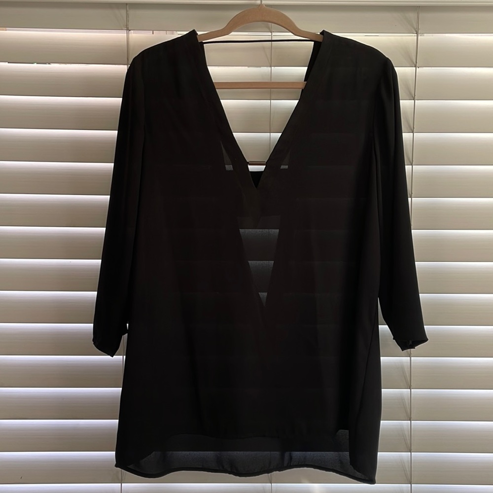 Sheer Black Tunic Top
